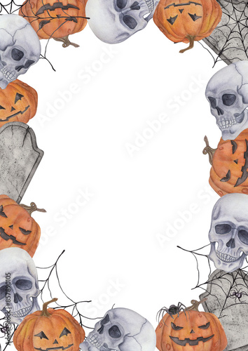 Halloween rectangular watercolor frames