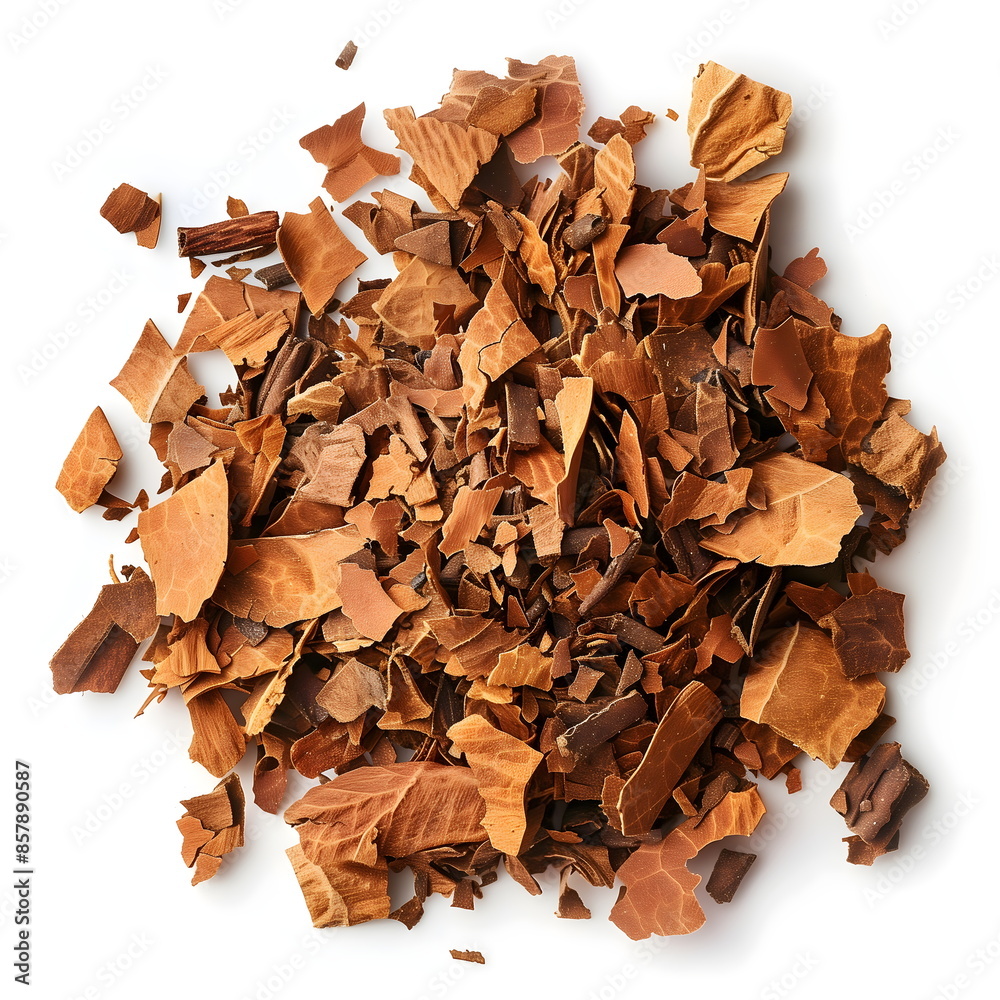 Heap of tobacco isolated on white background