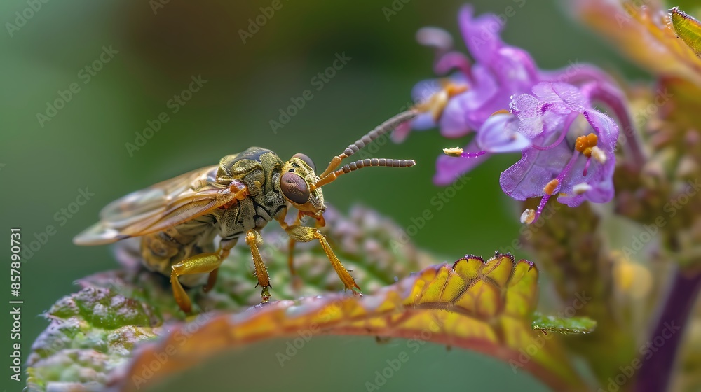 Fototapeta premium Pterygota on lamium flower