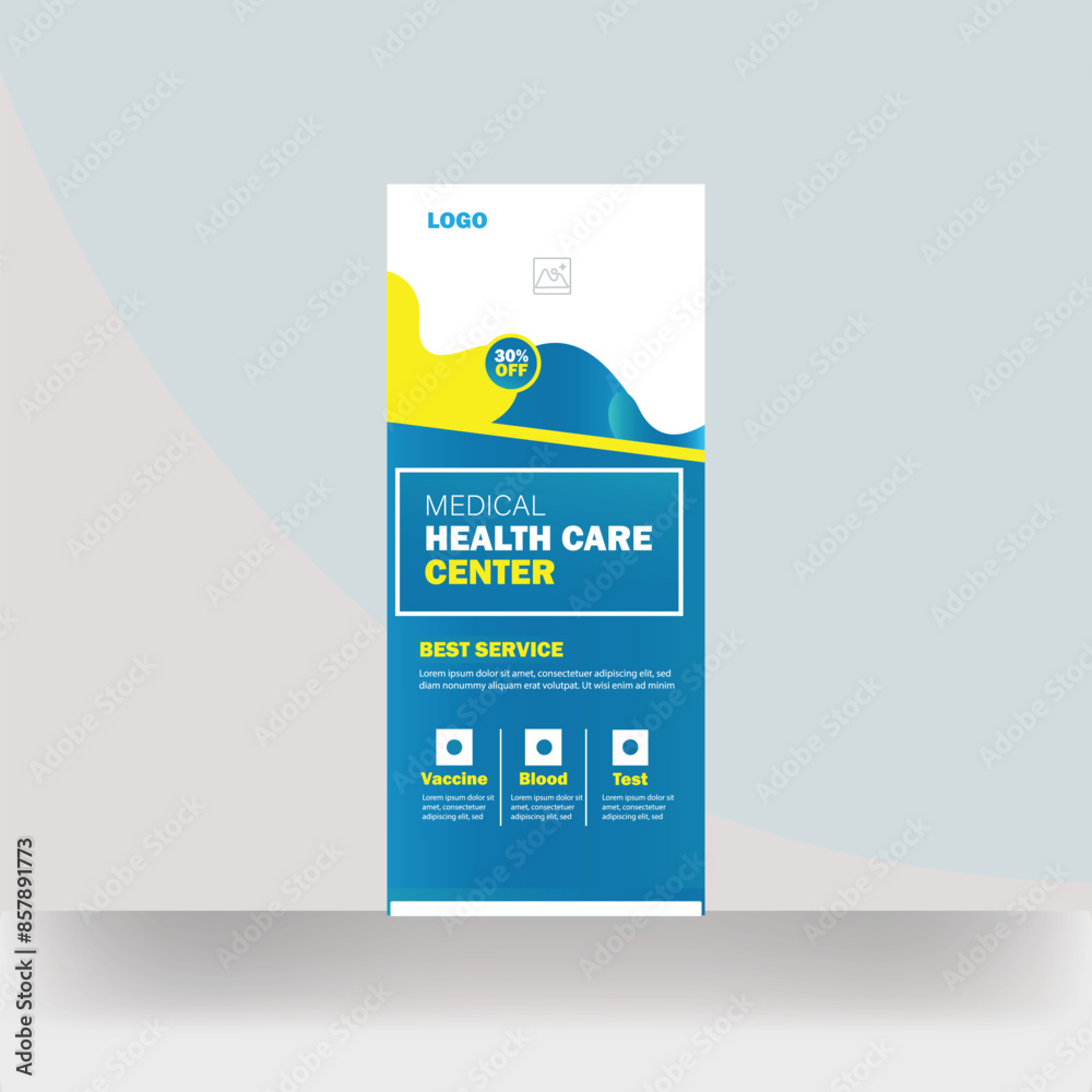 Fototapeta premium Medical healthcare roll up promotion banner design template