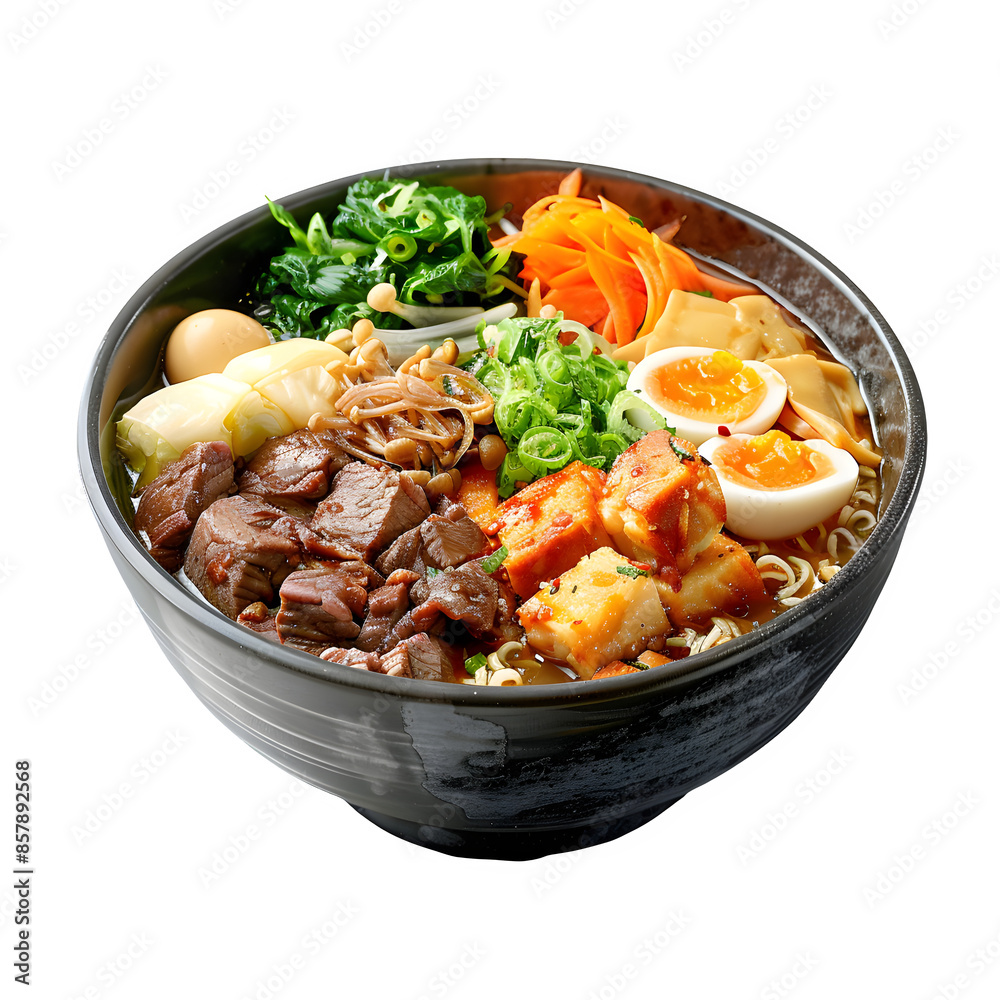 Traditional japanese ramen bowl on transparent background Traditional japanese ramen bowl on transparent background
