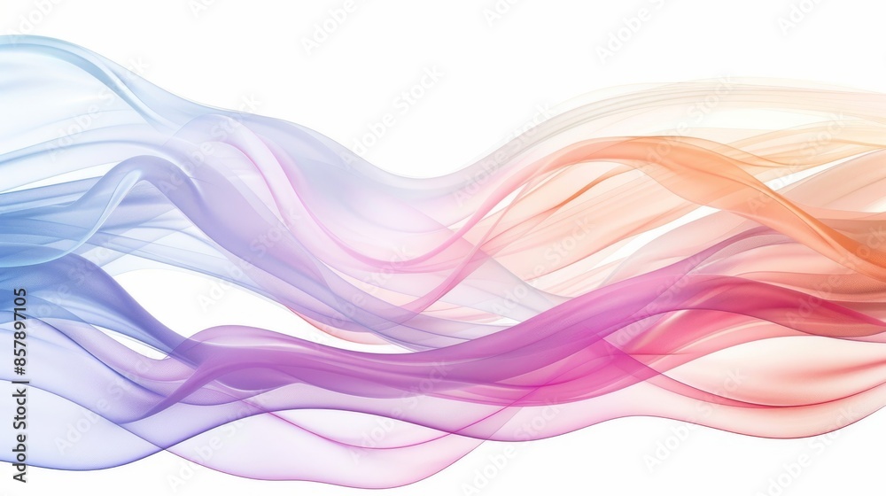Abstract Background of Flowing Fabric in Pastel Color Against White Background Abstract Background of Flowing Fabric in Pastel Color Against White Background