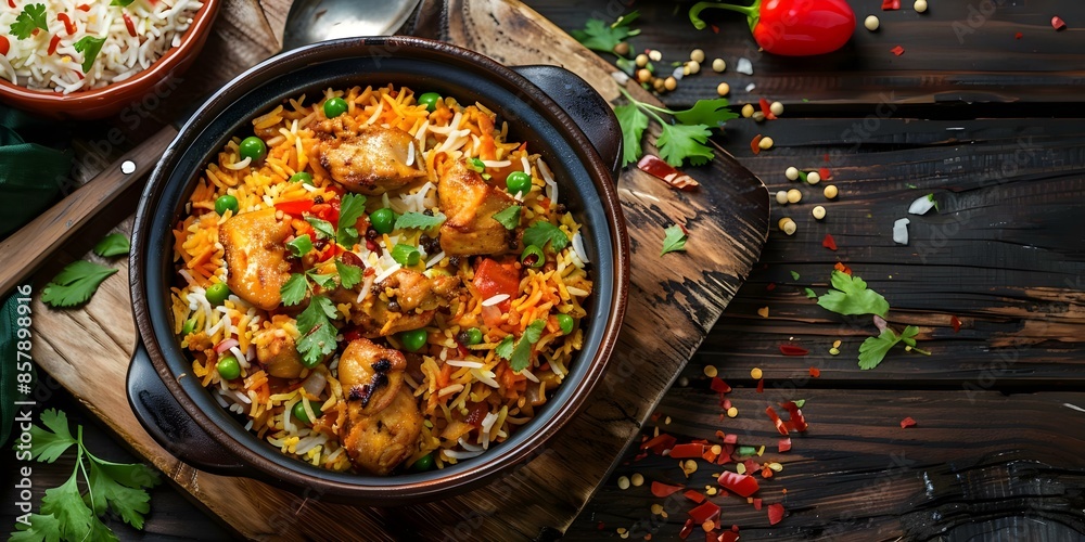 Φωτογραφία An Image of Hyderabadi Chicken Biryani A Fusion of Indian and Arab Culinary Traditions