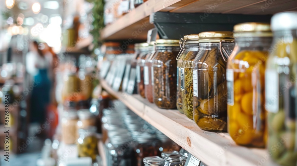 Jars of Preserves in a Shop Jars of Preserves in a Shop