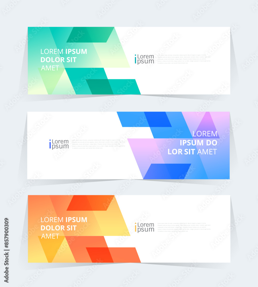 Geometric banner design with Vector presentation template.