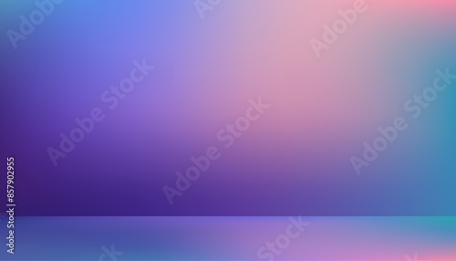 Studio background,Empty Room Lilac ombre,Greenish blue color wall and flooring.Studio display podium with blurry pink,violet,blue template.Vector banner Futuristic neon for product future cyberspace