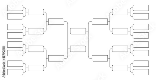 16 team tournament bracket championship template vector