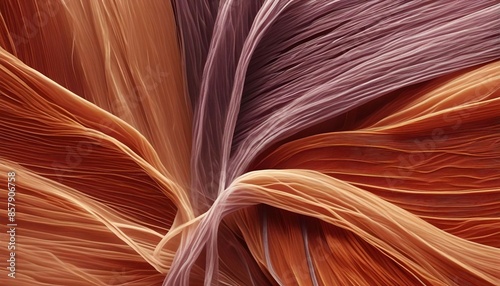 A microscopic image of a tendon reveals the distinct arrangement of parallel collagen fibers essential for withstanding the significant forces exerted during muscle contraction  photo