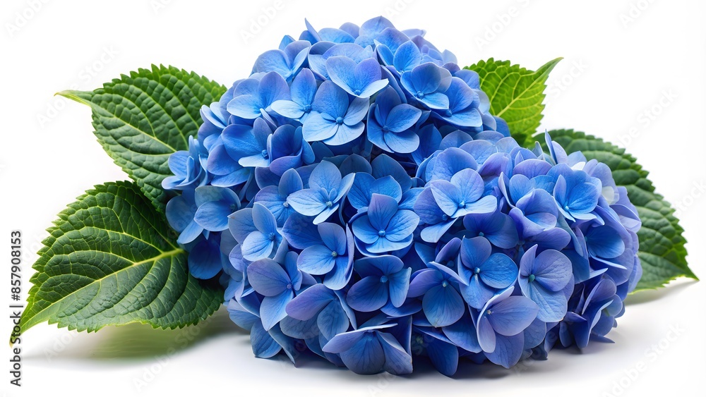 Obraz premium Blue Hydrangea Flower Isolated On White Background.