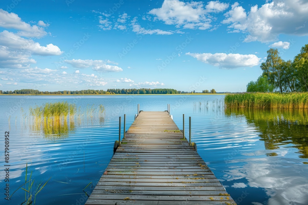 tranquil empty pier on serene lake sunny day in nature peaceful landscape photography tranquil empty pier on serene lake sunny day in nature peaceful landscape photography
