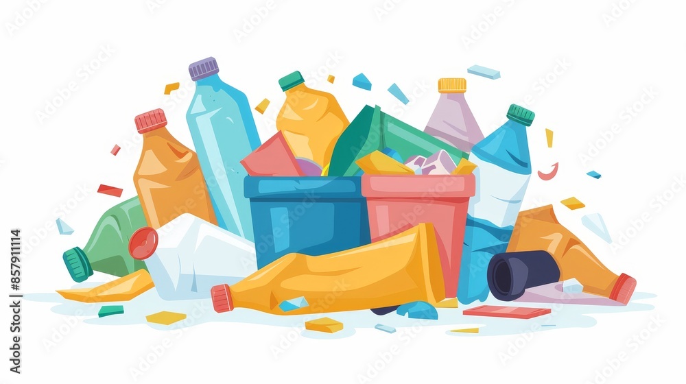 Illustration of pile of garbage bags isolated on white background. Illustration of pile of garbage bags isolated on white background.