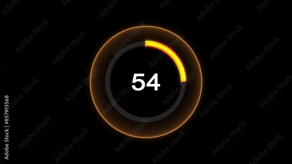 Minimal countdown timer with tailed lines circling counter clock ...