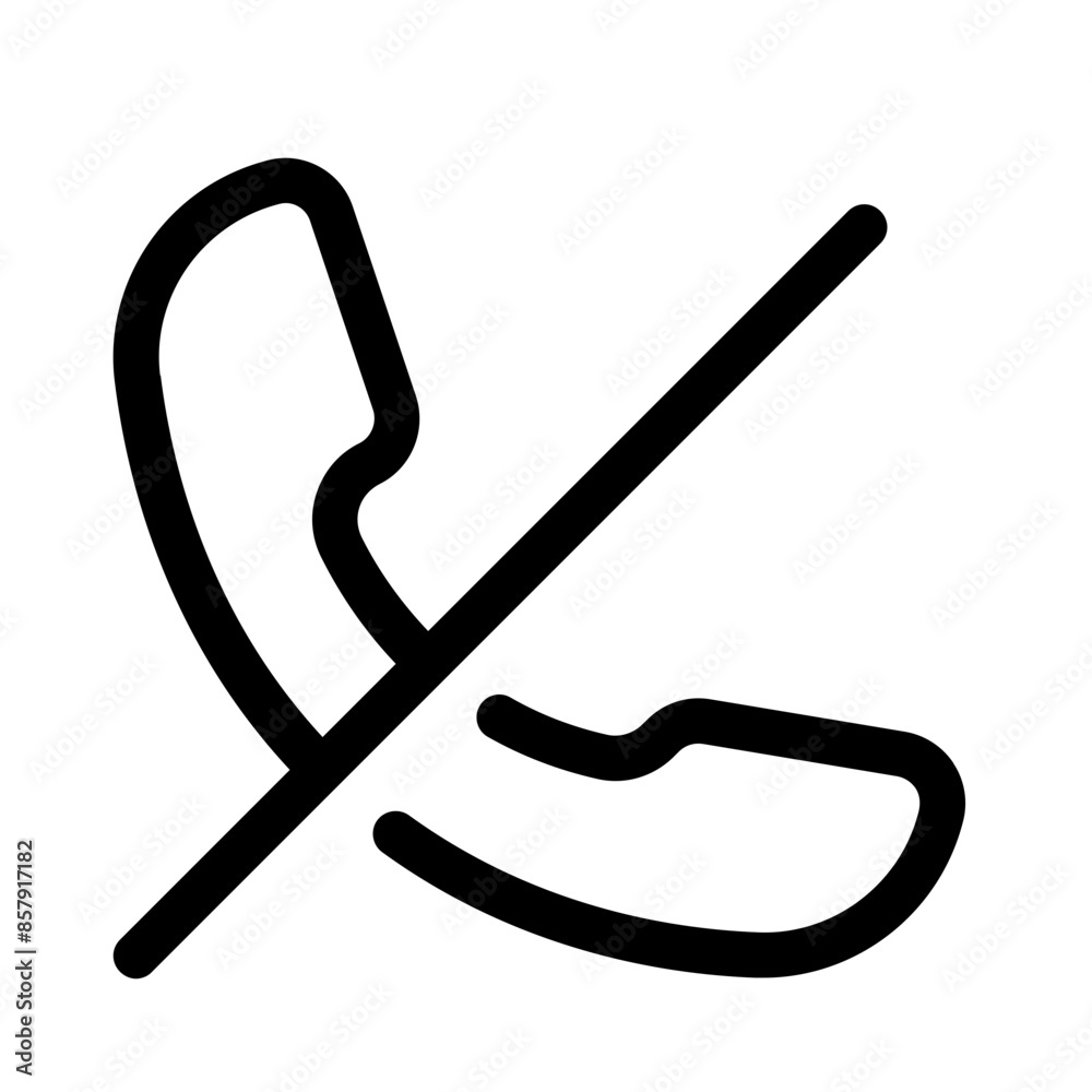 no call icon with line style, perfect for user interface projects no call icon with line style, perfect for user interface projects