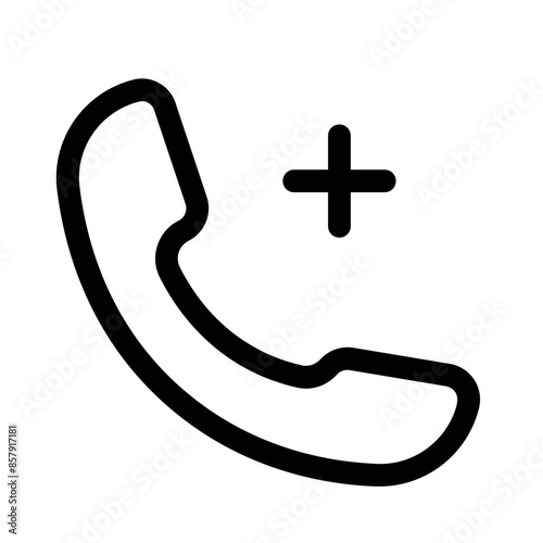 plus call icon with line style, perfect for user interface projects photo
