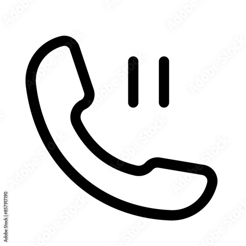 pause call icon with line style, perfect for user interface projects