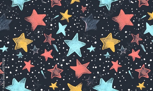 stars texture background with seamless pattern ,Generative AI 