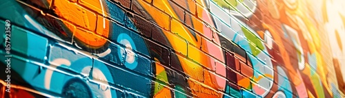 Vibrant Graffiti Mural on a...