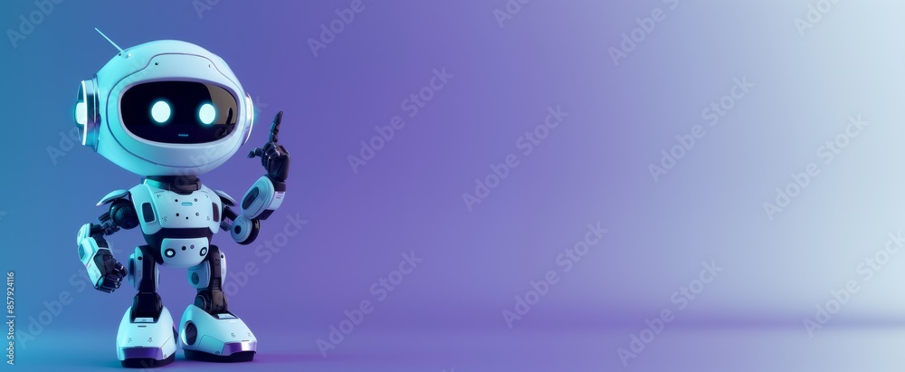 Robot showing to copyspace background. Cute ai electronic robotic humanoid toy. Empty backdrop. Futuristic artificial machine human. Anthropomorphic cyborg gestures Robot showing to copyspace background. Cute ai electronic robotic humanoid toy. Empty backdrop. Futuristic artificial machine human. Anthropomorphic cyborg gestures
