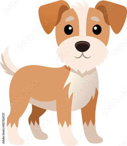 Cute flat style little dog vector illustration