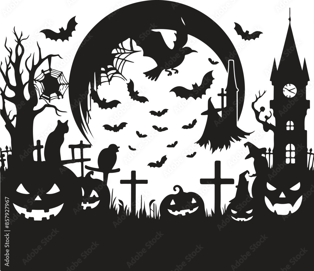 Fototapeta premium halloween background with house