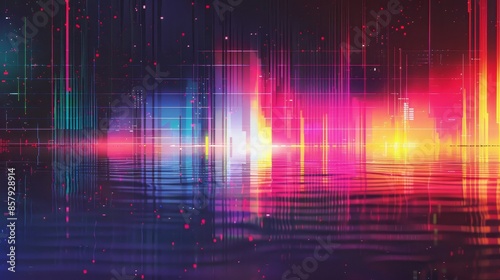 Wallpaper Mural Vibrant pixel rainbow ambient flickers on a lo-fi glitched vector backdrop, raw style, dynamic and retro, nostalgic digital art Torontodigital.ca