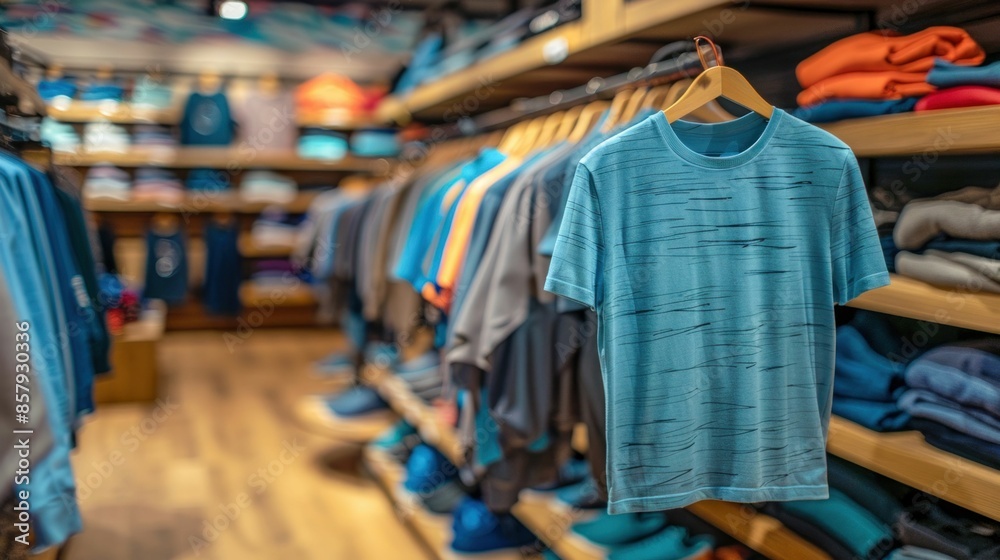 Clothes Hanging in a Retail Store Display. Generative ai Clothes Hanging in a Retail Store Display. Generative ai