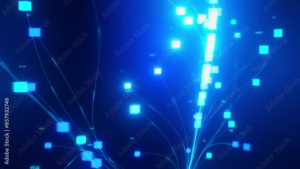 digital of big data nodes and connections, showcasing the flow of information and data processing.
