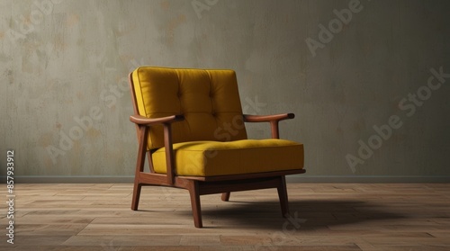 Retro Yellow Armchair Elegance