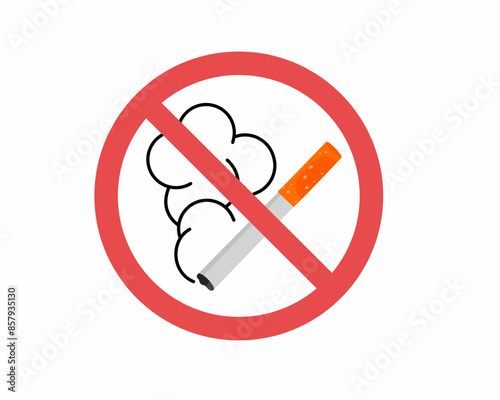 no smoking icon with prohibition sign dangerous for health