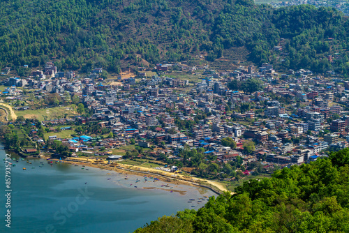 The city of Pokhara in Nepal