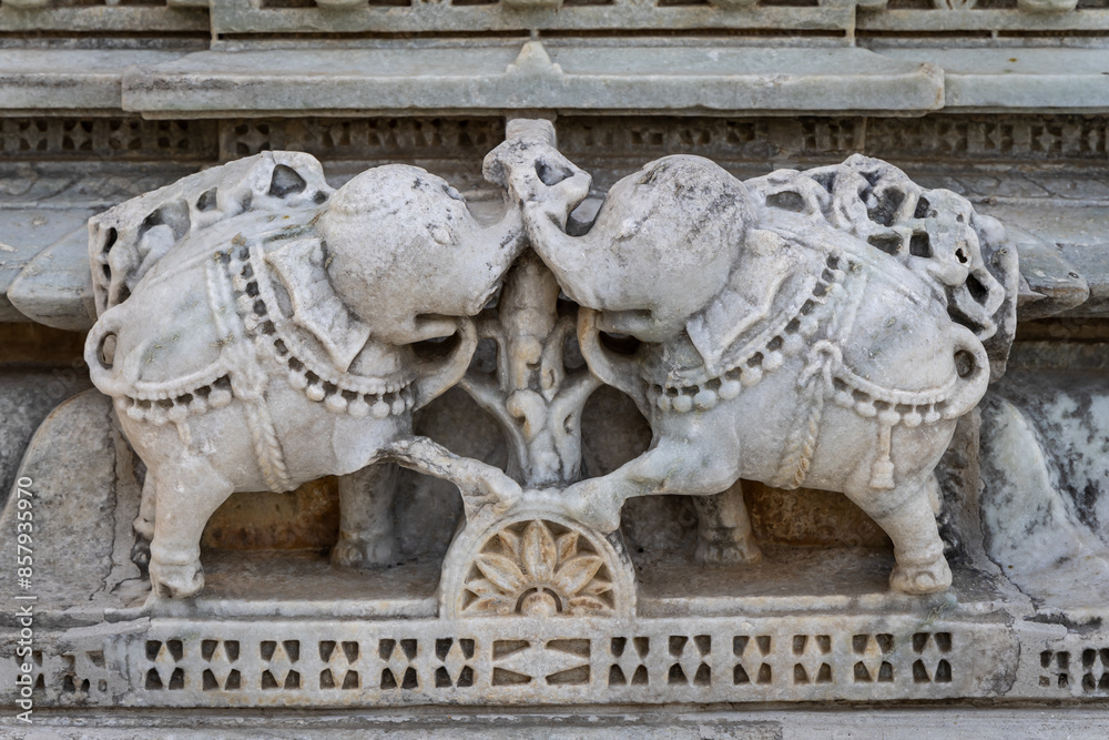 ancient temple wall exterior unique art from different angle