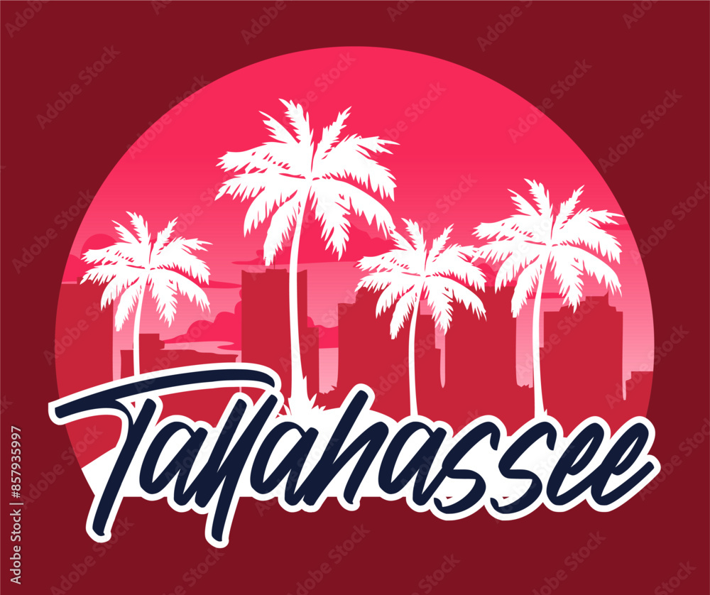 Naklejka premium Tallahassee Florida with beautiful views and palm trees