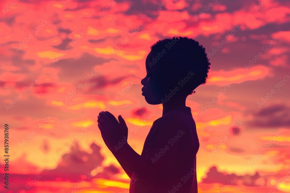 A person stands alone in front of a beautiful sunset, with the warm glow of the sun setting behind them A person stands alone in front of a beautiful sunset, with the warm glow of the sun setting behind them