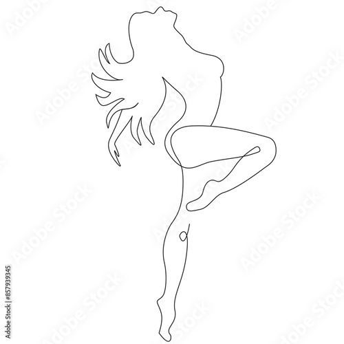 The girl in the dance. Rhythm. Gymnastics.