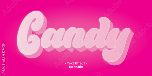 Candy is a text effect that can be edited. It is a pink font that is used to create a fun and playful atmosphere