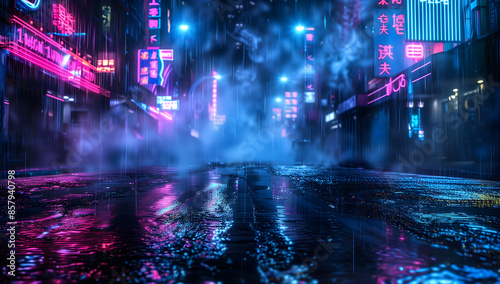 night city street cyberpunk style