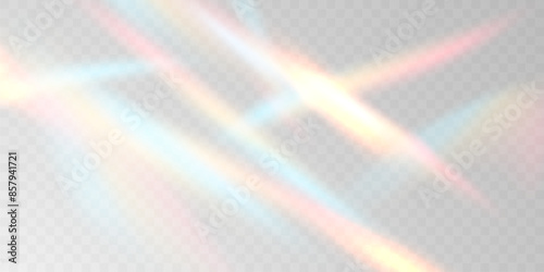 Multicolored light effect and zigzag ribbons falling from above on streamer, tinsel vector