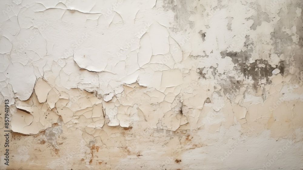 Peeling plaster on weathered walls. Peeling plaster on weathered walls.