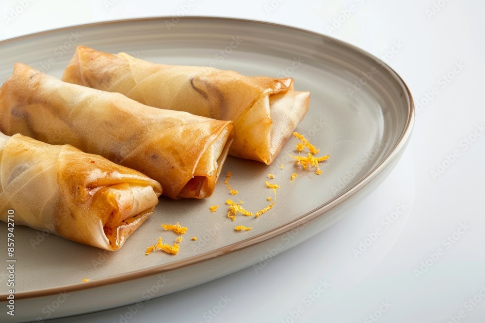 Cinnamon Pear Spring Roll with Citrus Sauce Cinnamon Pear Spring Roll with Citrus Sauce