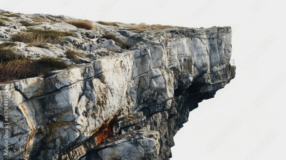 Fototapeta premium A person standing at the edge of a cliff with a scenic view
