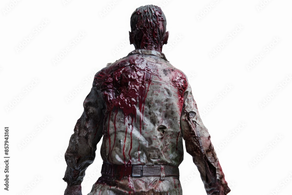A statue of a man with bloodstains and wounds, suitable for use in medical or crime scene illustrations A statue of a man with bloodstains and wounds, suitable for use in medical or crime scene illustrations