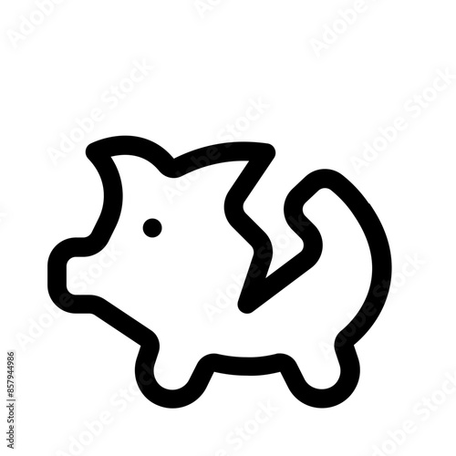 broken pig savings icon with line style, perfect for user interface projects