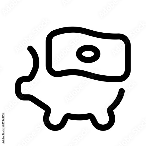 money pig savings icon with line style, perfect for user interface projects