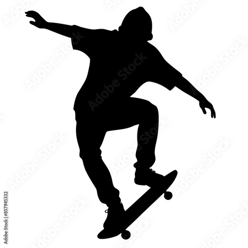 Skateboarder Silhouette Illustration Extreme Sports