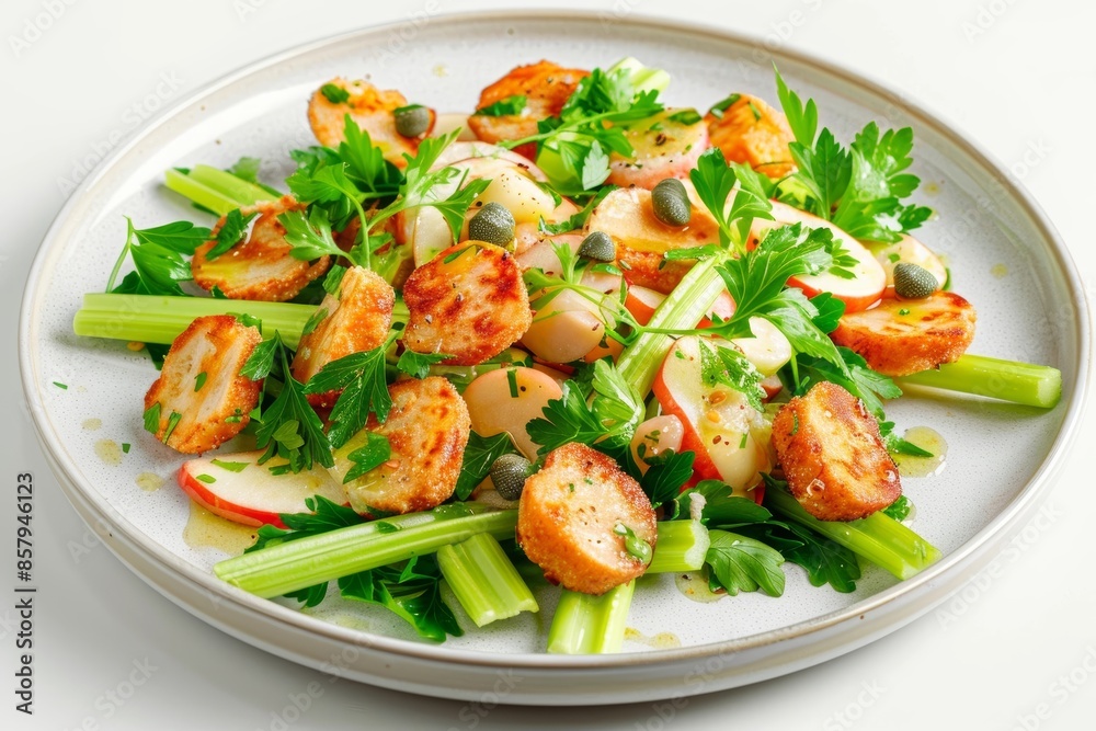 Delicate Celery Root and Sweetbread Salad with Tangy Mayo Dressing Delicate Celery Root and Sweetbread Salad with Tangy Mayo Dressing