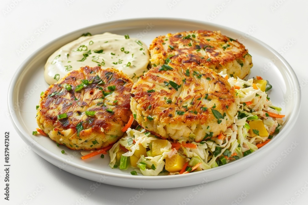 Savory Crab Cakes with Vibrant Napa Cabbage Slaw Savory Crab Cakes with Vibrant Napa Cabbage Slaw