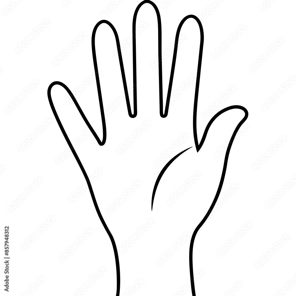 Obraz premium One human hand silhouette vector illustration