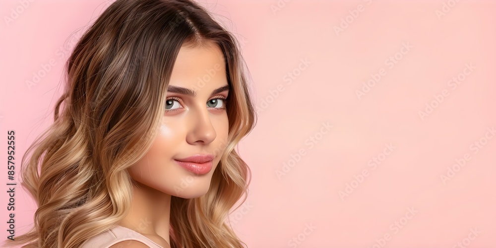 Woman showcasing ombre or balayage hair dyeing technique in stunning 4K quality. Concept Hairdressing Techniques, Ombre Hair, Balayage, Hair Styling, Professional Salon Services Woman showcasing ombre or balayage hair dyeing technique in stunning 4K quality. Concept Hairdressing Techniques, Ombre Hair, Balayage, Hair Styling, Professional Salon Services