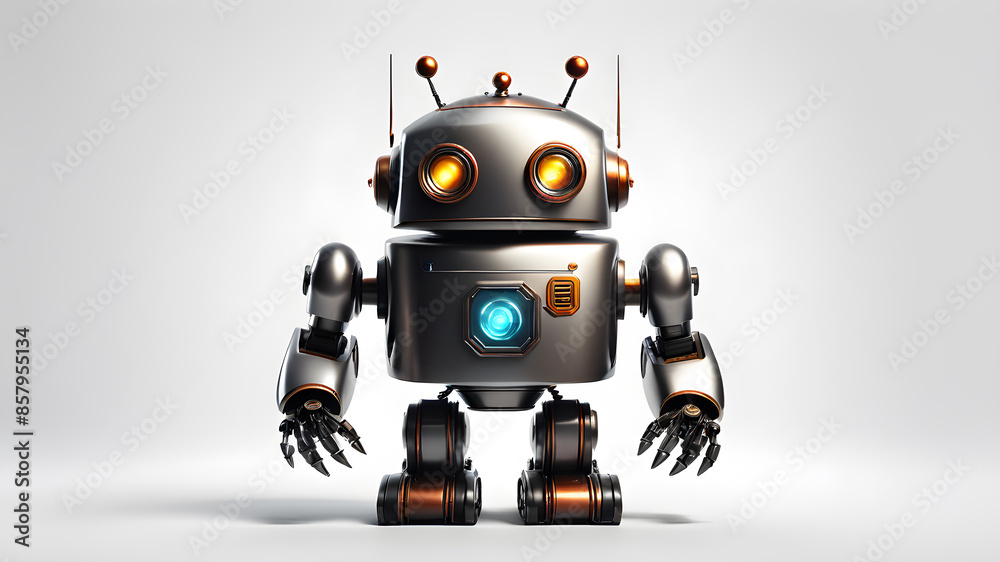 Fototapeta premium Robot ai themed logo icon on white background, Generative AI