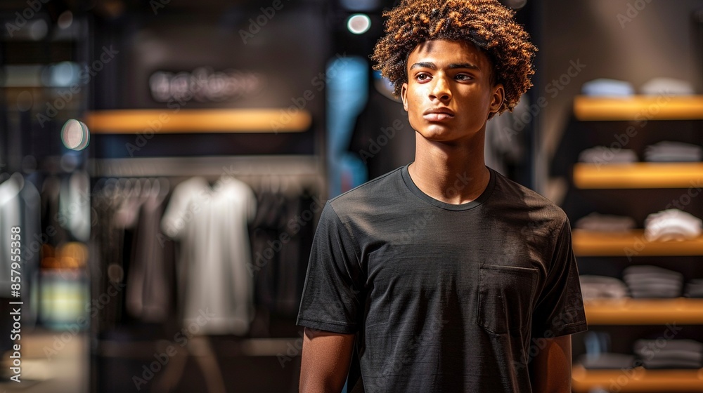 Fototapeta premium Black T-Shirt Mockup